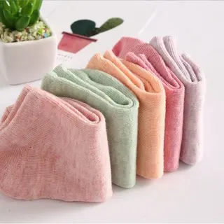 Clova KK224 Kaos Kaki Pendek Wanita Motif Polos Simple Semata Kaki Ankle Bahan Spandex Korea Murah Panjang Bunga 2