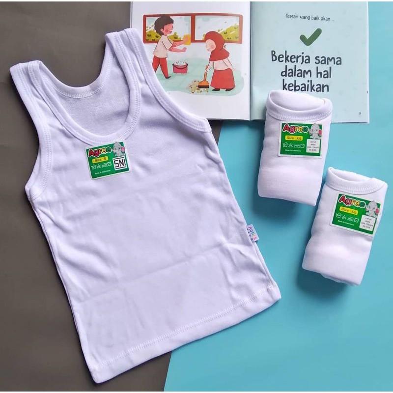 Product Introduction of 3Biji Terlaris Singlet agree ST02 | Singlet anak agree putih Polos 0