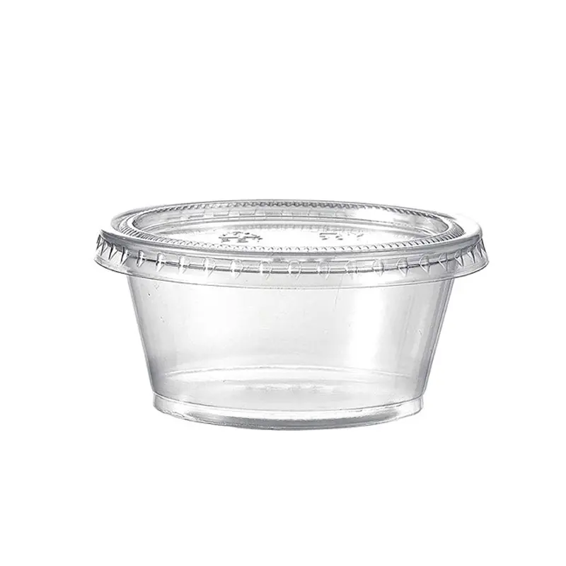 Combo 100 hũ nhựa đựng gia vị kèm nắp đậy, set 100 hũ đựng nước chấm, nước sốt... mini (dung tích 60ml) 0