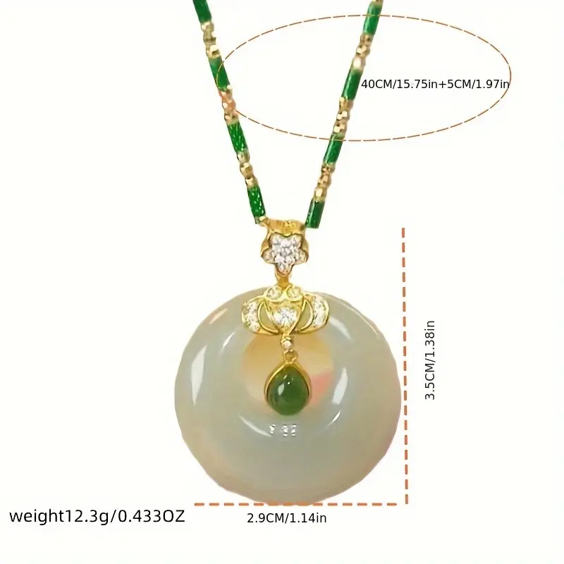Elegant Boho-Chic Heart Pendant Necklace with Imitation Jade - Perfect for Casual Attire & Special Occasions surprising gift 4