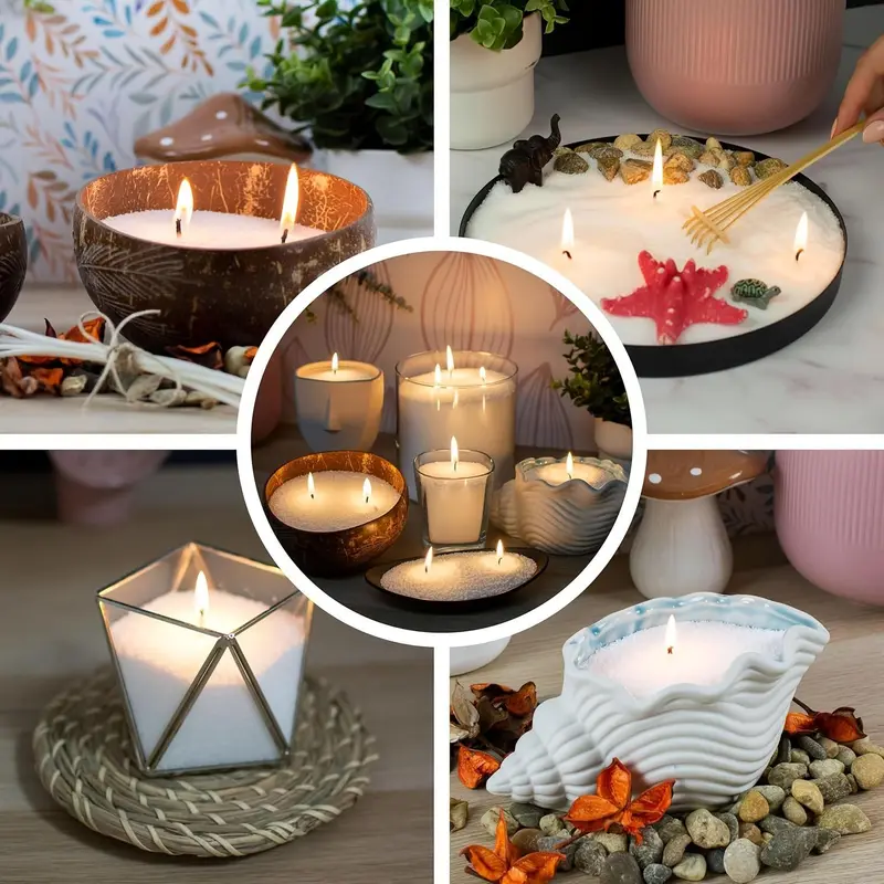 Diy Candle Making Kit, 1 Set 500g/1000g Candle Making Sand with Wick, Candle Making Supplies for Wedding & Party 8