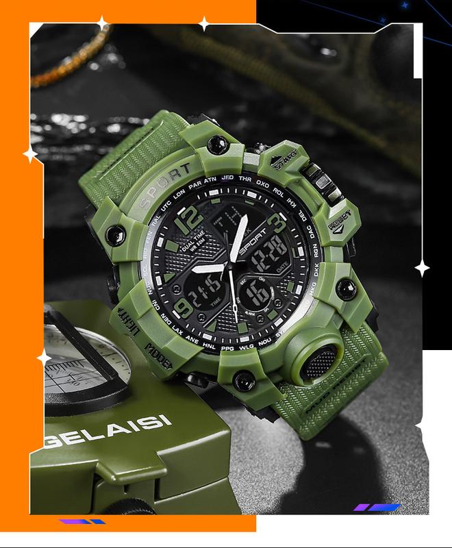 Product Introduction of MSTIANQ Men's Youth Original ElectronicWatch High School Student Trend Hand Clock SportsWaterproof Luminous Red Digital Wristwat 14