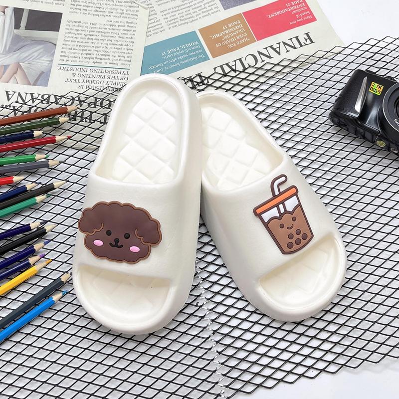  ASF8909-C3  GẤU TRÀ SỮA  - DéP Đế Bằng đi trong nhà chống thấm nước chống trượt EVA đơn giản thông thường đa năng màu trơn dành cho nam nữ Slipper Có Quai Đồng 