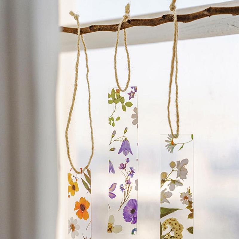 PET Translucent PET bookmark Portable 4 Colors Pet Bookmark Flower ...