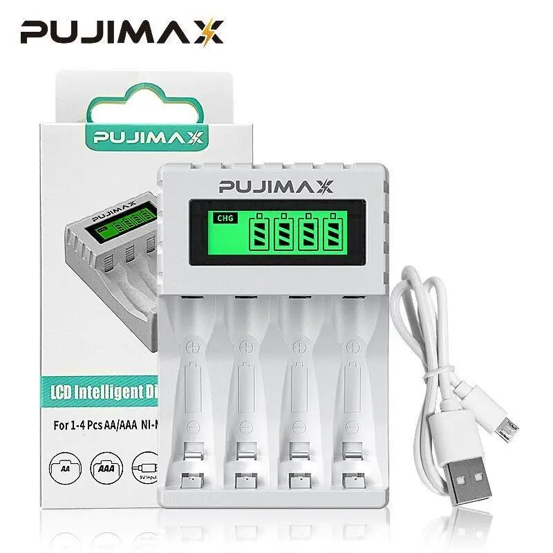 Charger Baterai 4 Slot Display for AA AAA- C903W SOHA CHB-002 Charger Baterai 4 Slot AA AAA Ni-Mh/Ni-cd Ada Indikator LCD Display