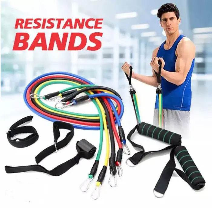 BERGARANSI PREMIUM 11 IN 1 PRO RESISTANCE BAND SET Gym Outdoor