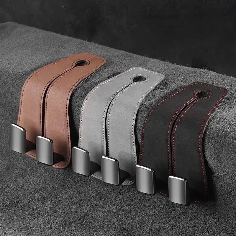 Car hook for car interior car accessories bag hook holder double hook for Benz Audi Toyota leather small hook Car