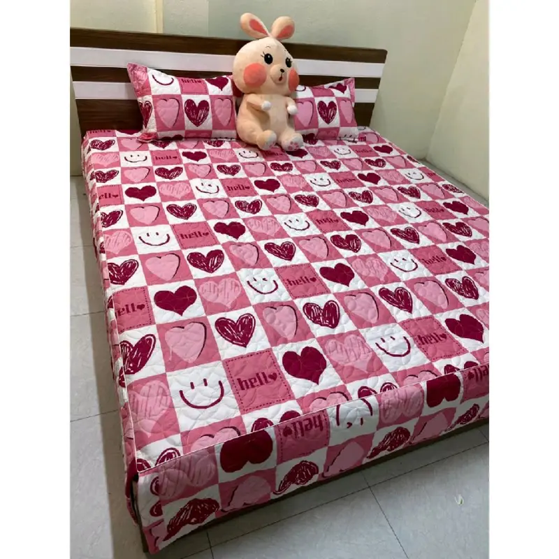 bộ ga gối trần bông dày dặn, xé góc 1