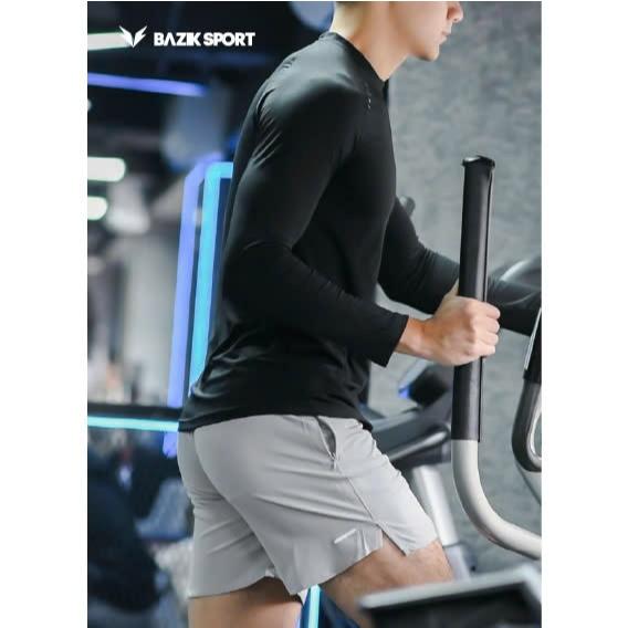 Áo Thun Dài Tay Nam BAZIK Relax Fit co giãn 4 chiều, vận động thoải mái, giữ nhiệt tốt Menswear Top Đen 1
