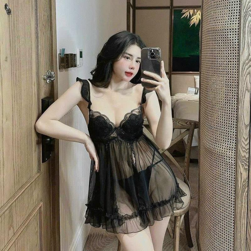 Váy voan mẫu mới xoè có gọng kèm quần