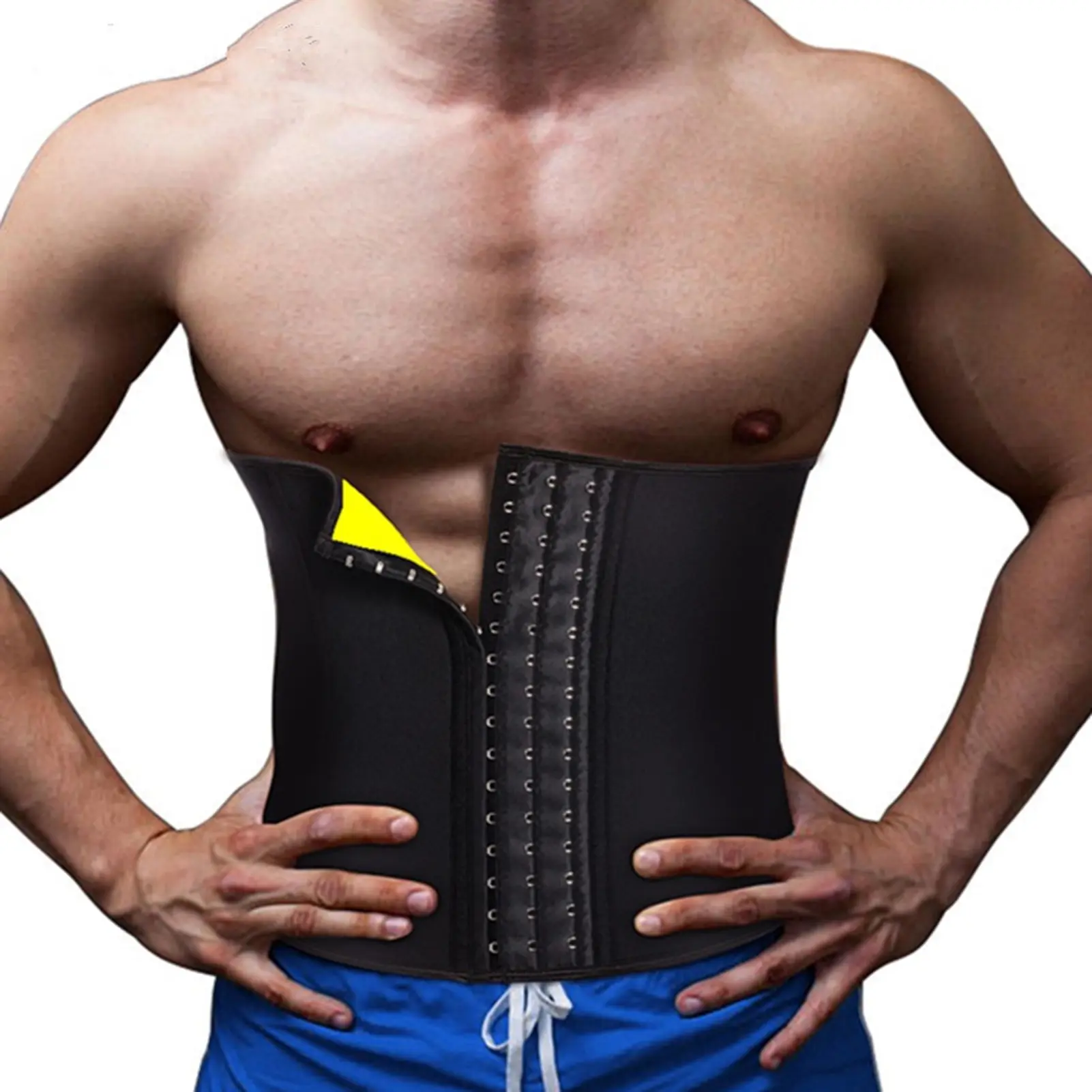 [wnb] Men Neoprene Shaper Waist Trainer Body Modeling Belt Tummy Slimming Shapewear