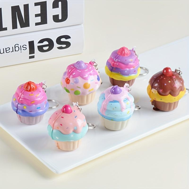 Product Introduction of Cute Ice Cream Keychain Set: Stress Toy, Ice cream Shape Squishes Toy, PU Sensory Fidget Toys Cute Cartoon Key Rings For Kids' Parties And Goodie Bags 0