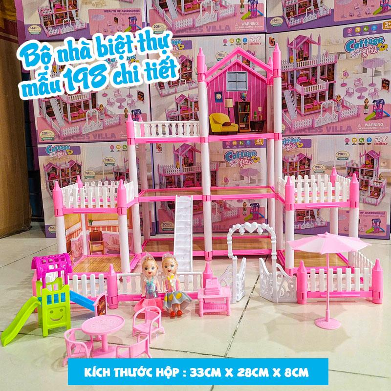 Đồ chơi nhà búp bê Công Chúa Barbie nhiều tầng Kích thước Lớn Dễ Thương cho bé gái Toy