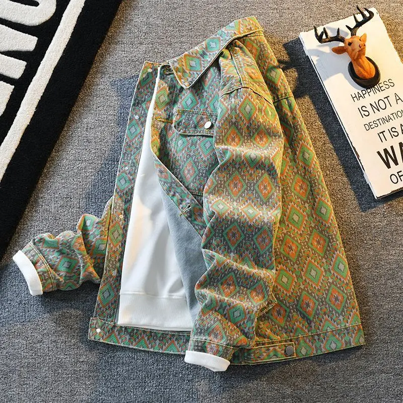 Áo Khoác Denim Hạt Điều, Dành Cho Nam Giới, Nặng Và Cao Cấp, Thương Hiệu Thời Trang Mùa Thu Và Mùa Đông, In Hình Pu Shuai, Áo Khoác Thường Ngày Menswear Jacket