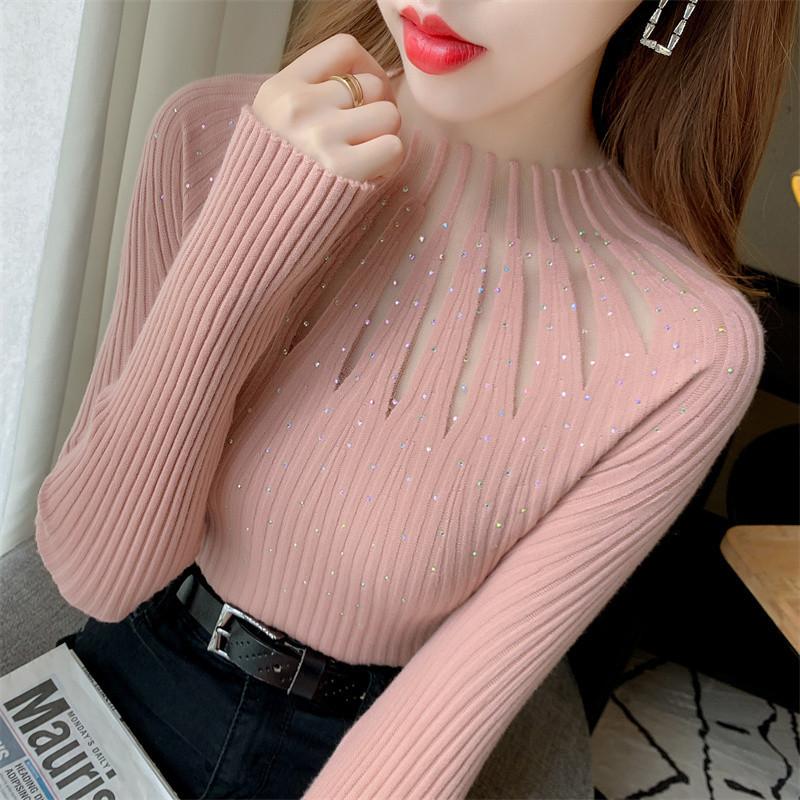 Product Introduction of Áo Lớp Nền Cho Nữ, Hàng Mới Về, Dáng Ôm, Ren Và Kim Cương Giả, Áo Áo Chui Đầu Dễ Phối Đồ Áo Len, Có Thể Mặc Bên Trong Áo Len, Thích Hợp Cho Mùa Thu Top Trắng 7