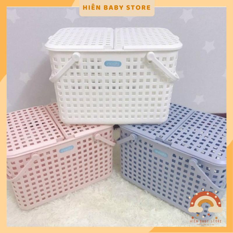 Làn Đi Sinh Có Nắp SIZE Lớn Giỏ xách quai giữa Nhựa Cao Cấp đựng đồ đa năng cho mẹ và bé-Hiên baby store Rổ