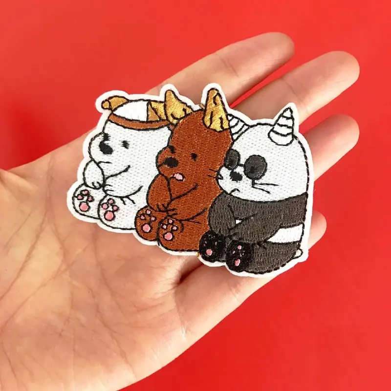 Sticker patch vải ủi thêu hình anh em nhà gấu Chúng tôi đơn giản là gấu 6