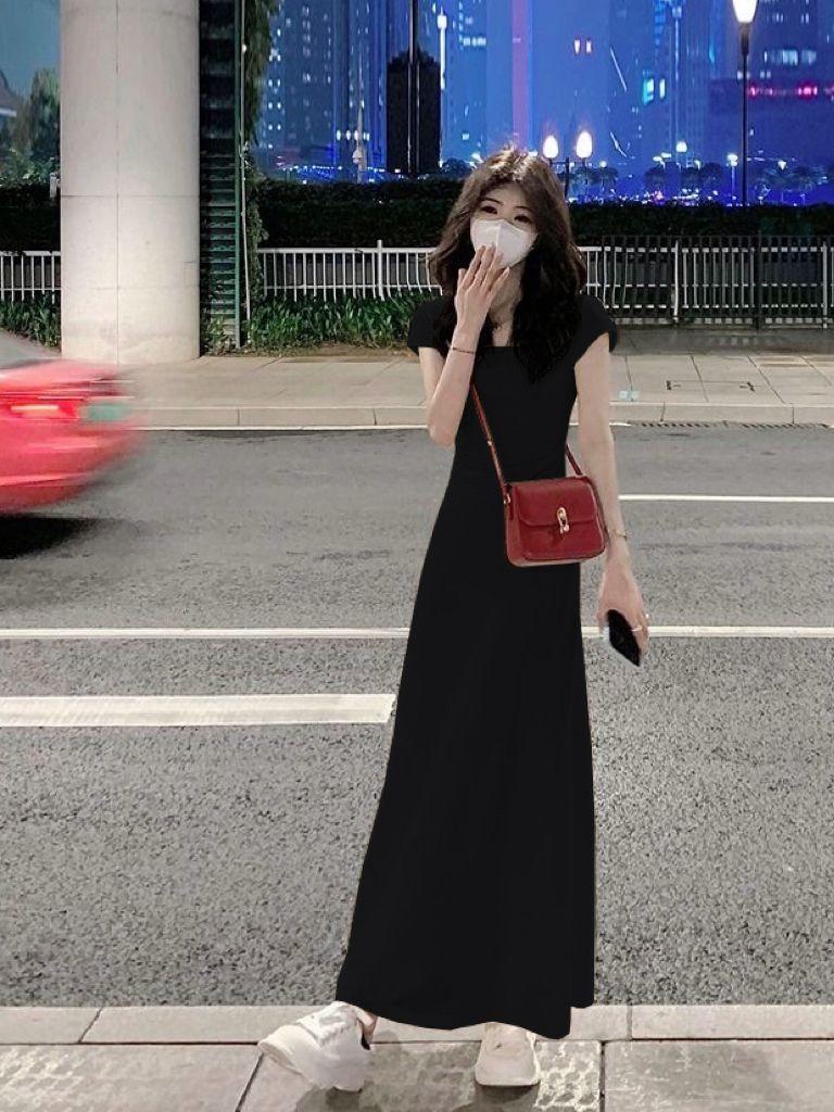 Product Introduction of Váy Màu Xám Phong Cách Pháp, Ngoại Cỡ, Thiết Kế Tiệc Trà Cổ Vuông, Váy Dài Bó Sát Eo, Hàng Mới Về, Dành Cho Phụ Nữ, Thích Hợp Cho Mùa Hè 13