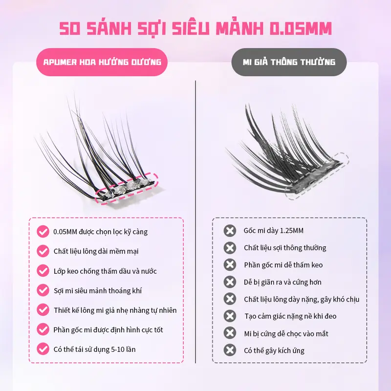 { Không sẵn keo dùng keo rời }[ĐỘC QUYỀN LIVESTREAM] [TẶNG NHÍP] [MI CẦN TRA KEO] Lông mi giả Apumer mắt búp bê Barbie 10 hàng hách mắt to tròn 7
