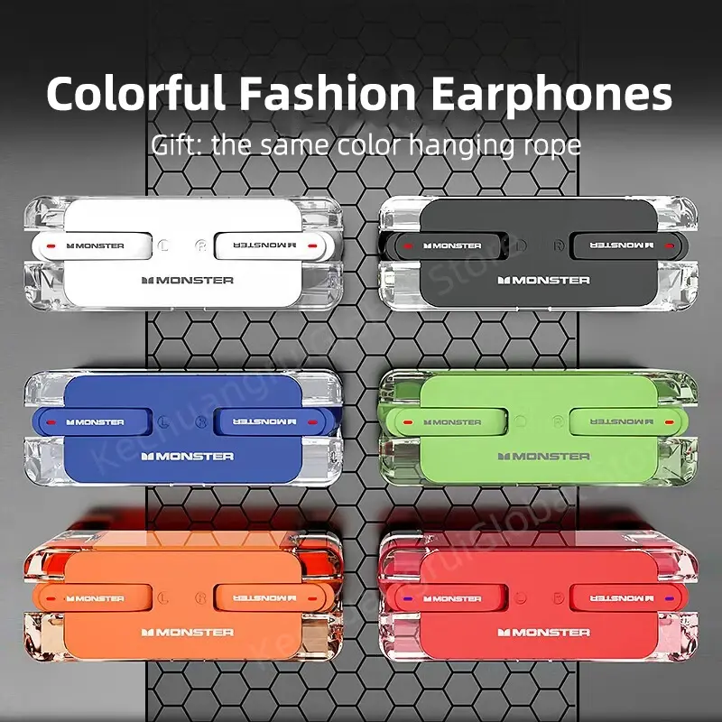 Monster XKT08 Earphone Bluetooth 5.3 Ture Wireless Earbuds Low Latency Noise Reduction Headphones Gaming Sports Headset With Mic