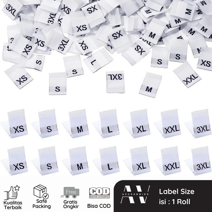 AVACC Label Size Jahit Baju Woven Label Size Bagus dan Murah 0