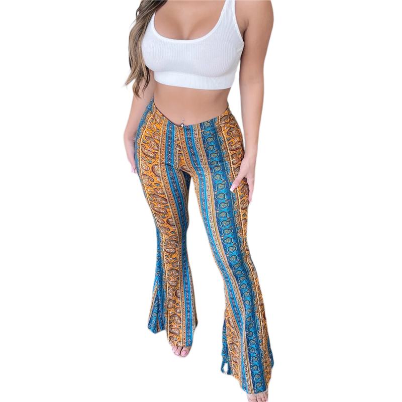 TikTok Shop Women Boho Flare Pants High Waisted Stretch Bell Bottom Yoga Pants Hippie Flared Leggings 70s Wide Leg Long Palazzo Pants