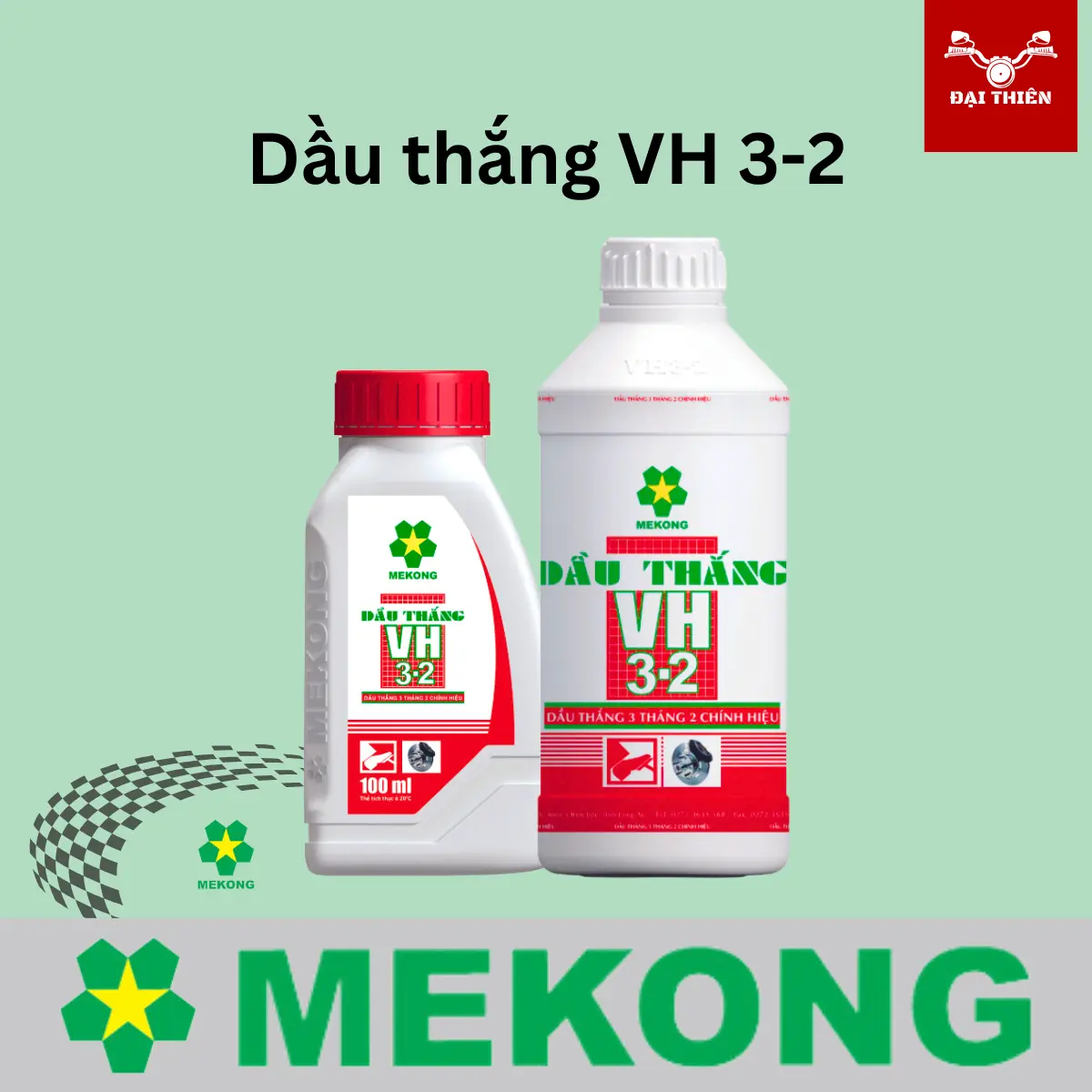 Dầu thắng (phanh) Mekong VH 3-2 hàng chính hãng giúp gia tăng độ an toàn cho hệ thống phanh 830mL