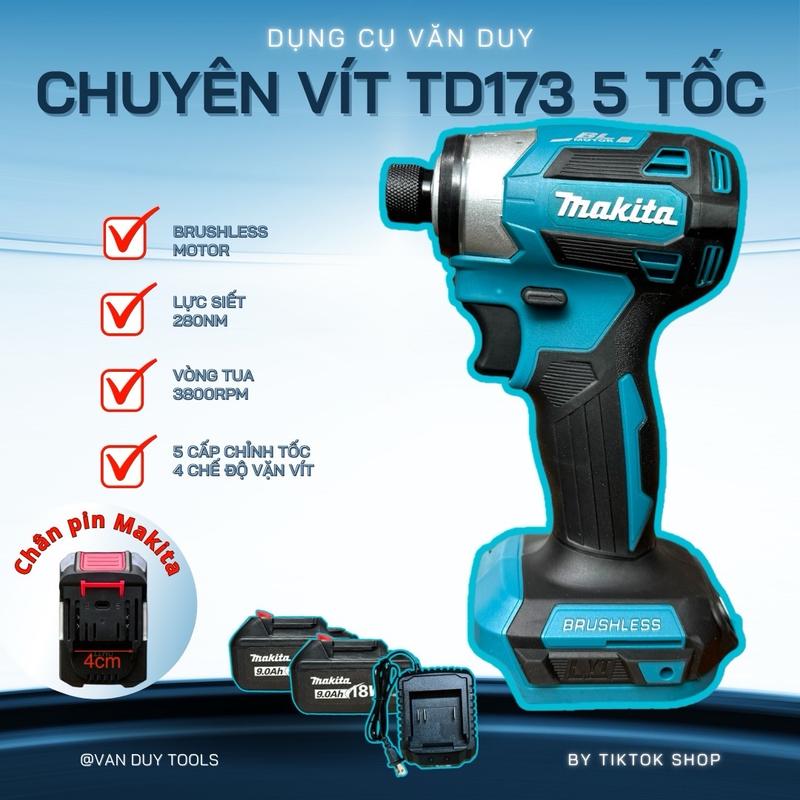 Máy Chuyên Vít TD173 Bản Nâng Cấp, Chỉnh 5 Cấp, Có Khởi Động Mềm, Auto Stop, khoan không dây diy máy khoan điện Vietnam tuốc  nơvít vn default tua vít điện ngói thân máy màu xanh rêu máy  vặn drill may cam tay