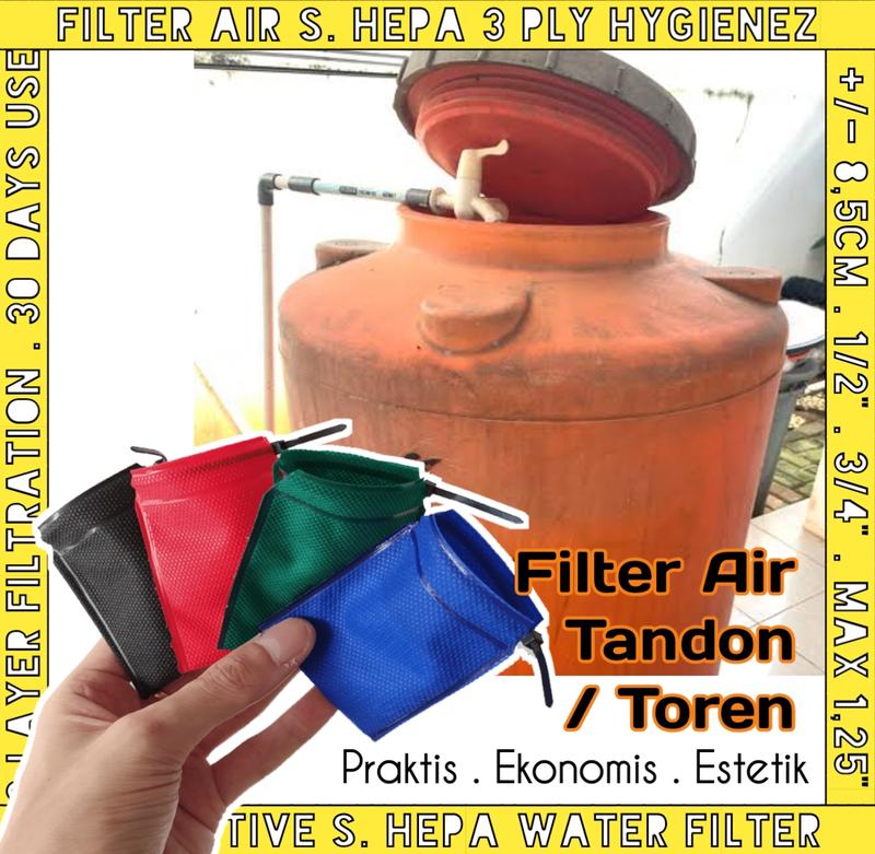 Filter Air Kran HYGIENEZ Saringan Kain 3 Lapis Mikron Semi Hepa Terbaik Kantong Kantung Sambungan Tambahan Keran Wastafel Bak Kamar Mandi Tandon Toren Sumur Bor PDAM Akuarium Aquarium Ikan Kolam Renang Minum Batu Penyaring Penjernih Alami Keruh Bau ZERNII 7