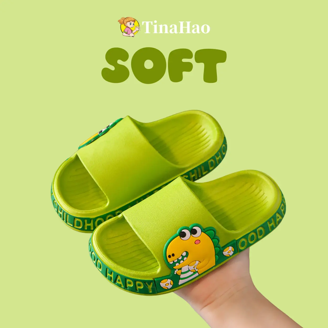 TinaHao Fashion Cute Slipper for Kids Girls and Boys with Baby Dinosaur Comfortable Shoes for Girl and Boy