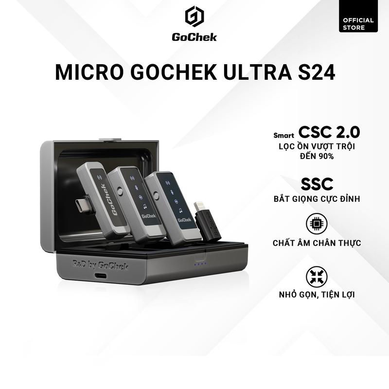Product Introduction of Combo Mic không dây GoChek S24 + Gậy tripod selfie | Combo phù hợp livestream, thu âm, quay video dành cho điện thoại/máy tính Phụ Kiện Phone Bluetooth 14