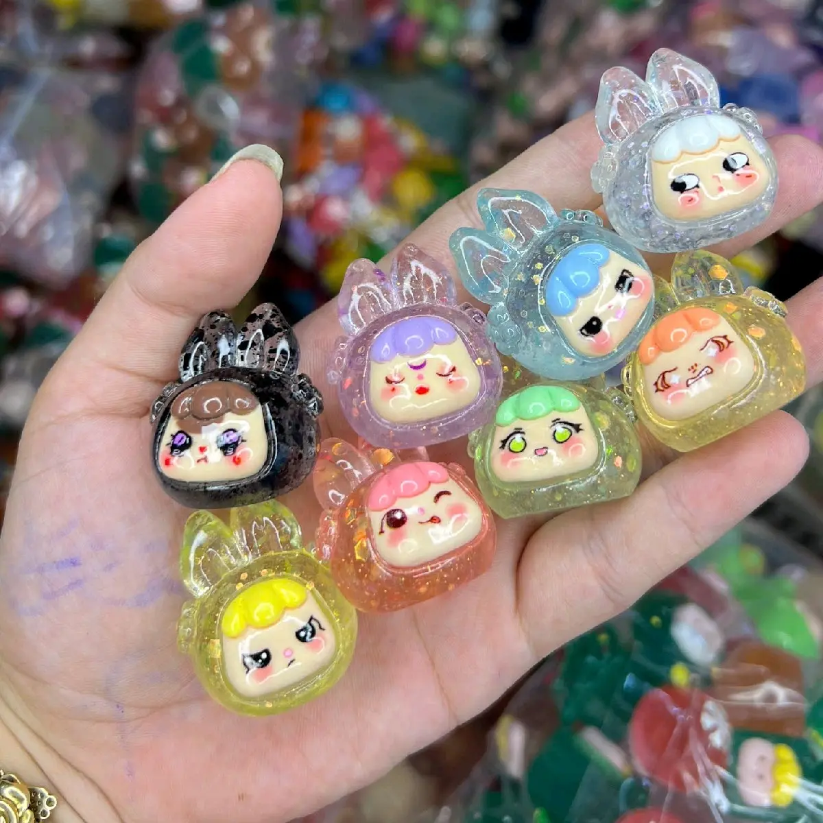 Charm Mộng Mộng trong kim tuyến (combo 10 túi mù màu ngẫu nhiên)