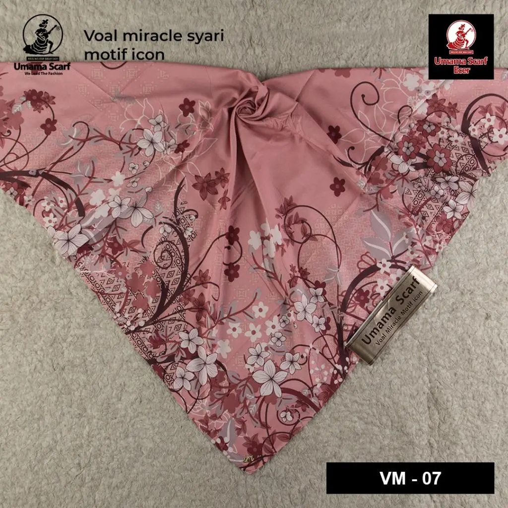 SERAGAMAN PILIH MOTIF & WARNA VOAL MIRACLE MOTIF UMAMA METAL LOGO - Hijab Motif Scarf Jilbab Segiempat