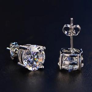 Hoa Tai Zircon Bốn Ngạnh, Phong Cách Cổ Điển Châu Âu Và Mỹ Thiết Kế Chữ Thập Điều Ước, Thời Trang Sang Trọng, Kim Cương Carat, Bán Chạy, Hàng Mới Về, Còn Hàng