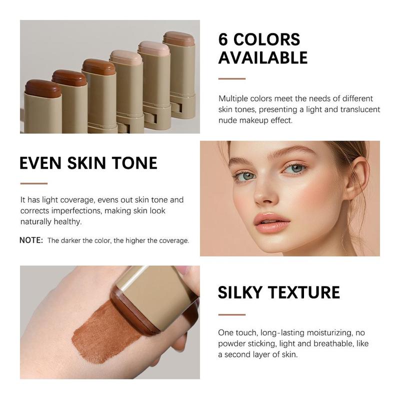 Long-lasting Moisturizing Solid Foundation, 2 Counts/set Tinted Moisturizing Cream Foundation, Smooth Application, Facial Cosmetic, Concealer, Color Corrector Makeup, Flawless, Base 4