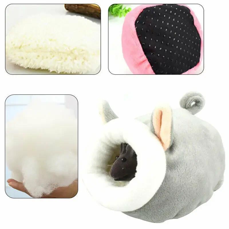 Product Introduction of Soft Plush Winter Warm Cute Hamster Cotton House Small Animal Nest Guinea Pig Squirrel Mice Rat Sleepping Bed Keep Warm Nest 1