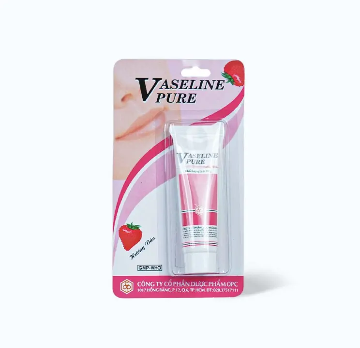 Son Dưỡng VASALINE Pure Làm Mềm và Hỗ Trợ Phòng Nứt Môi Hương Dâu ( Tuýp 10g)
