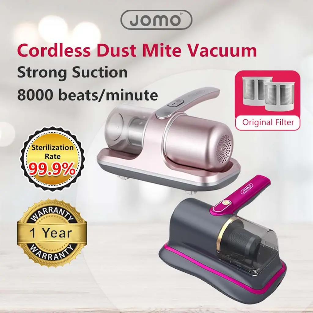 「1 Year Warranty」JOMO Cordless Dust Mite Vacuum Powerful Suction Bed Vacuum