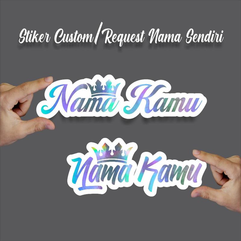 Stiker Cutting Nama Sendiri Custom, Sticker Anti Air, Waterproof ...