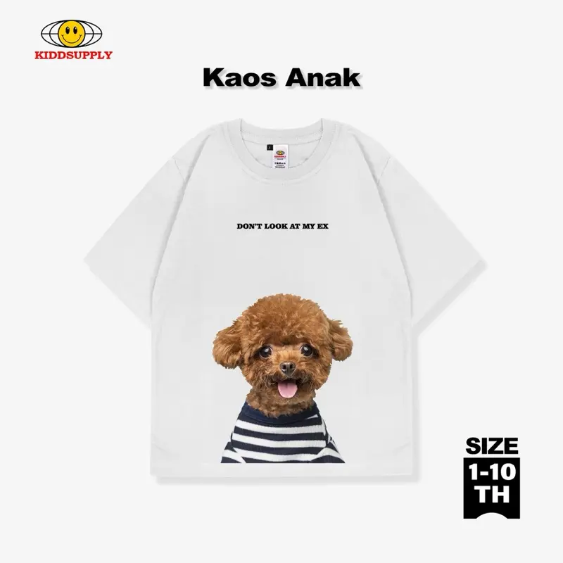KiddSupply Kids Tshirt Little Puppy White & Black l Kaos Anak Unisex TSKD010 3