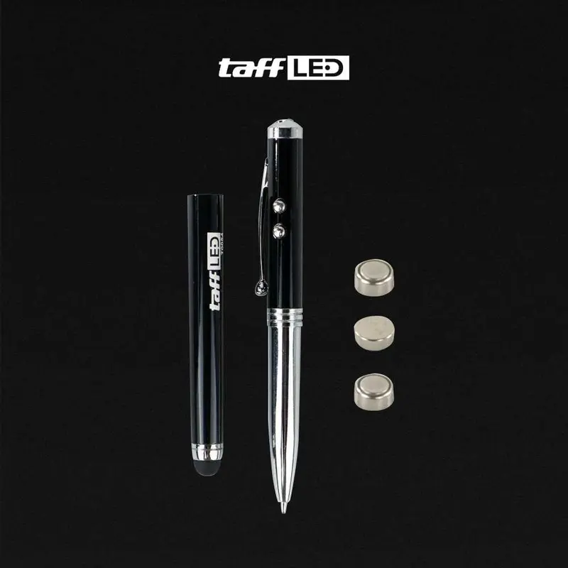 TaffLED Pulpen 4 in 1 Senter Laser Pointer Pen dan Stylus Tinta Hitam - T0054 X SERA 8