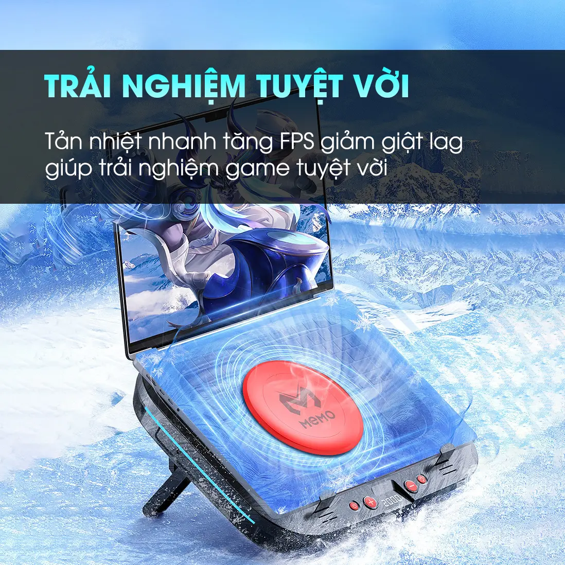 Đế tản nhiệt laptop gaming MEMO FL08 hơn 15 chế độ gió 7 mức điều chỉnh độ cao tăng fps máy tính chiến game LOL Valo | BigBuy360 - bigbuy360.vn Đế tản nhiệt laptop gaming MEMO FL08 hơn 15 chế độ gió 7 mức điều chỉnh độ cao tăng fps máy tính chiến game LOL Valo | BigBuy360 - bigbuy360.vn