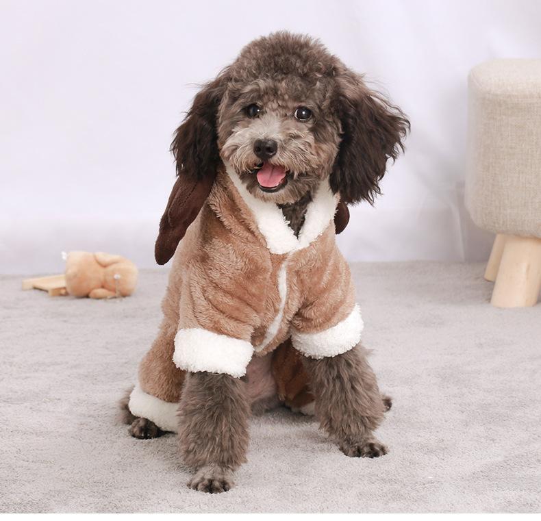 Product Introduction of LINPET-Pet Dog Clothes Autumn and Winter Thickened Warm Teddy Corgi Jarre Aero Bull Puppy Cat Winter Pet Costume Wholesale 15