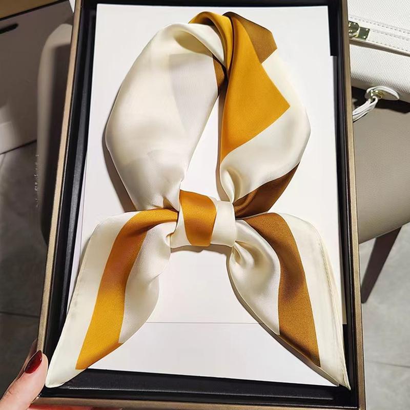  Khăn Quàng Cổ Vuông In Lụa Giả Thời Trang Và Thoáng Khí Dây Buộc Tóc Đa Năng 27,55 inch Dành Cho Nữ 1 Chiếc WJ1026-264 