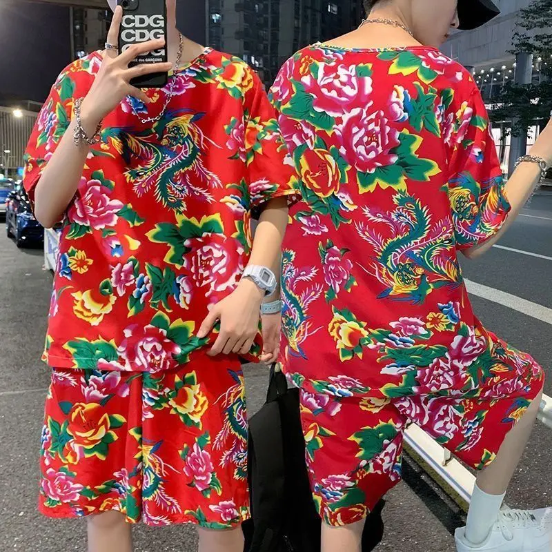 Northeast Big Flower Cloth Suit Ethnic Clothing Funny Dance Clothing National Style Northeast Two-Person Turn Bridesmaid Dress Funny
