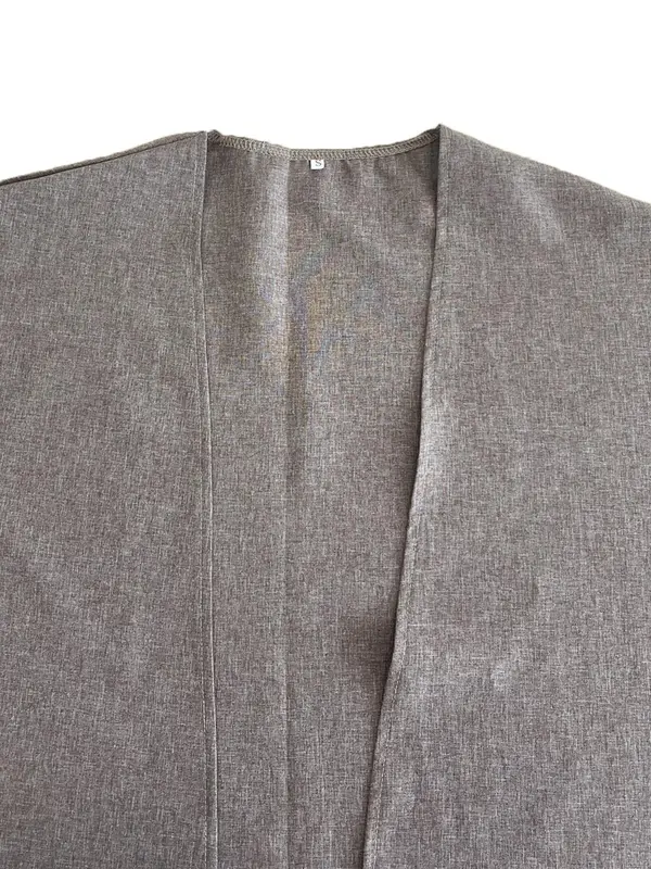 Women's Solid Fake Buttons Split Sleeve Abaya without Hijab, Elegant Modest Comfort Basic Minimalist Long Sleeve Open Front Arabic Clothing, Women's Islamic Clothing, Ladies Clothes for All Seasons 8
