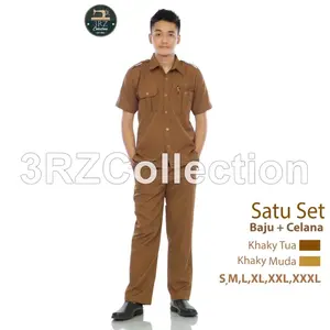 Baju Seragam Pdh Guru Pria Baju Khaki Tua Khaki Muda Lengan Pendek