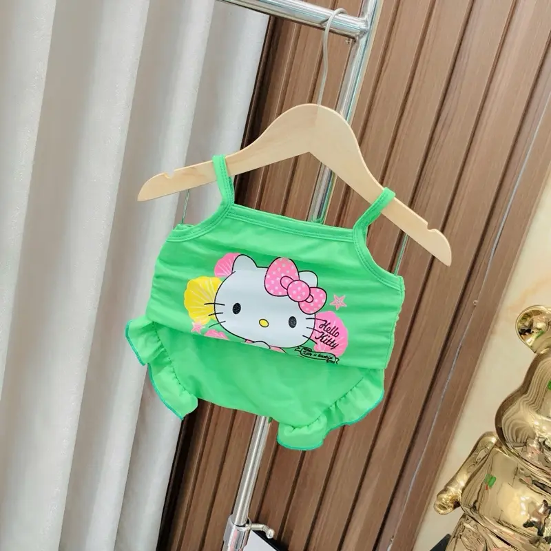 Bộ đũi mèo hello kitty.áo 2 dây quần may bèo đủ size cho bé 6-18kg mặc vừa