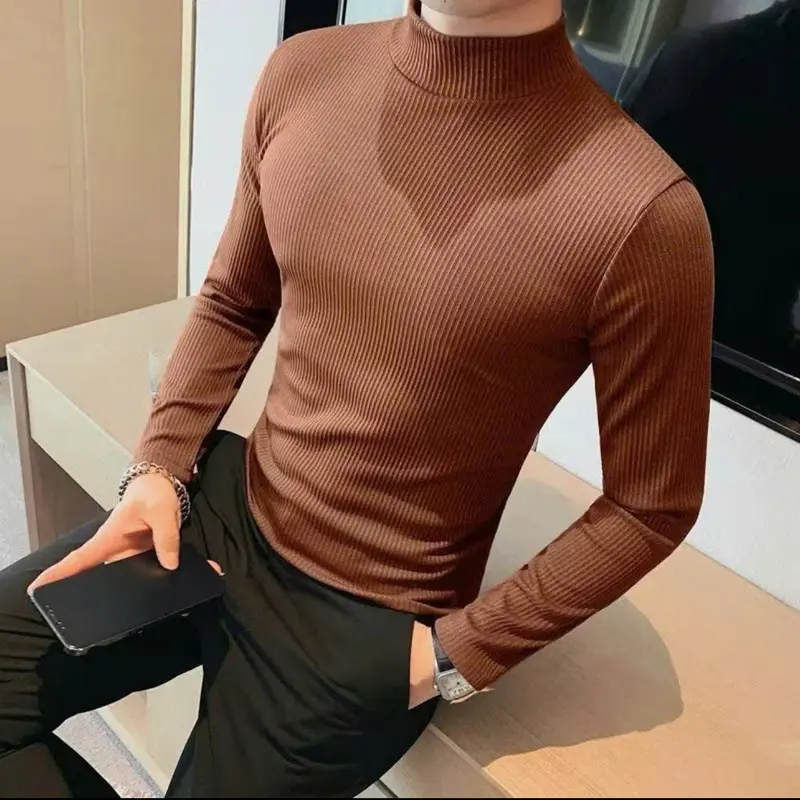 Combo 3-4 Áo Giữ Nhiệt Gân Tăm Thu Đông Cổ Cao Co Giãn 4 Chiều Ấm Áp Thời Trang Menswear 2