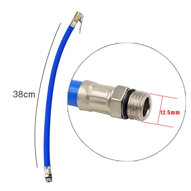 Product Introduction of Bicycle Inflator Tire Chuck Air Rubber Blue Self-locking Hose Copper Lock Clip Chuck Air Compressor Tyre Hose for Bikes Cycling 6